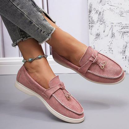 Amelie Fleur Casual Suede Loafers