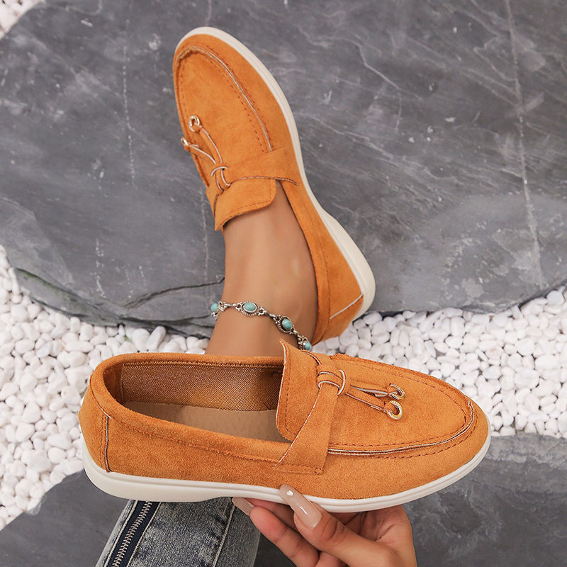 Amelie Fleur Casual Suede Loafers