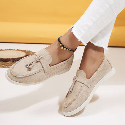 Amelie Fleur Casual Suede Loafers