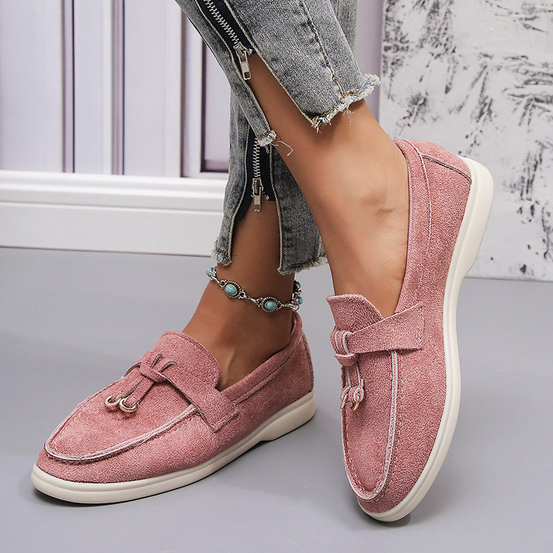 Amelie Fleur Casual Suede Loafers