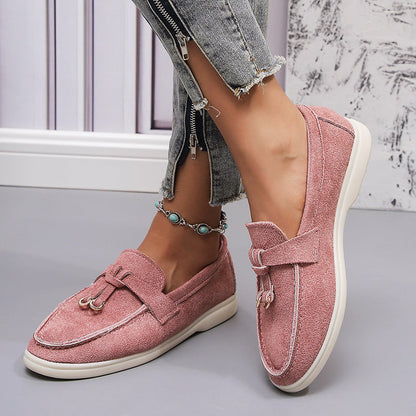 Amelie Fleur Casual Suede Loafers
