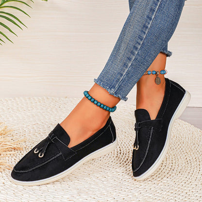 Amelie Fleur Casual Suede Loafers