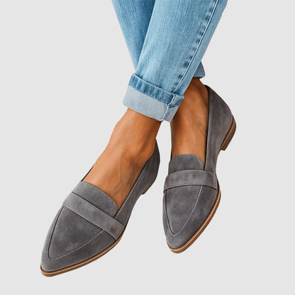 Amelie Fleur Flat Suede Loafers
