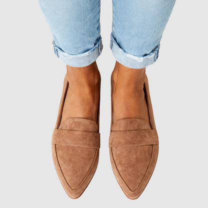 Amelie Fleur Flat Suede Loafers