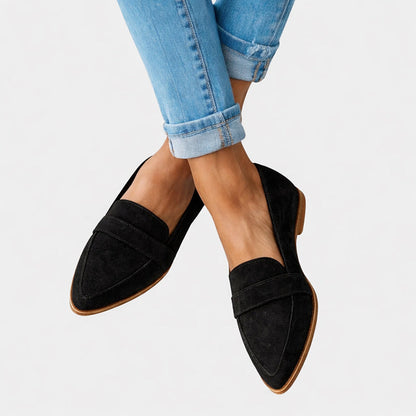 Amelie Fleur Flat Suede Loafers