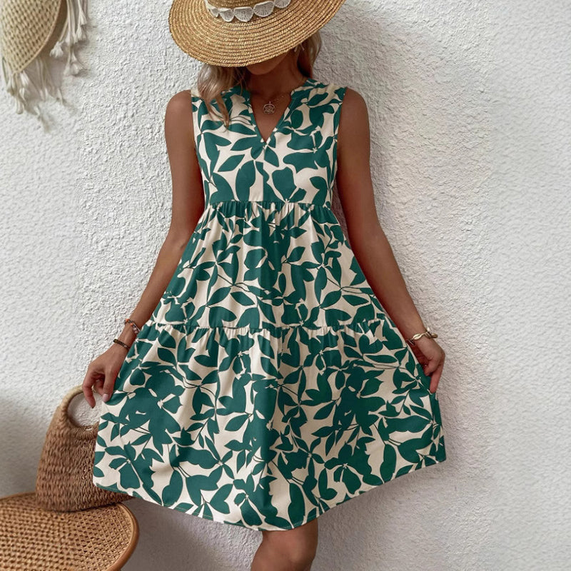 Amelie Fleur Floral V-Neck Midi Dress