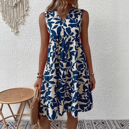Amelie Fleur Floral V-Neck Midi Dress