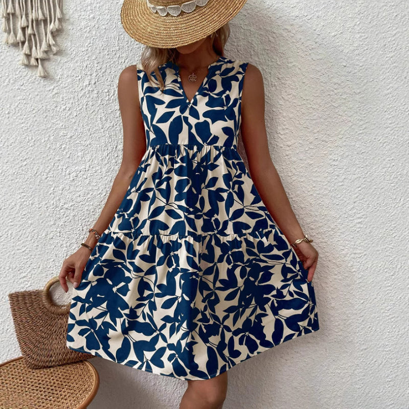 Amelie Fleur Floral V-Neck Midi Dress