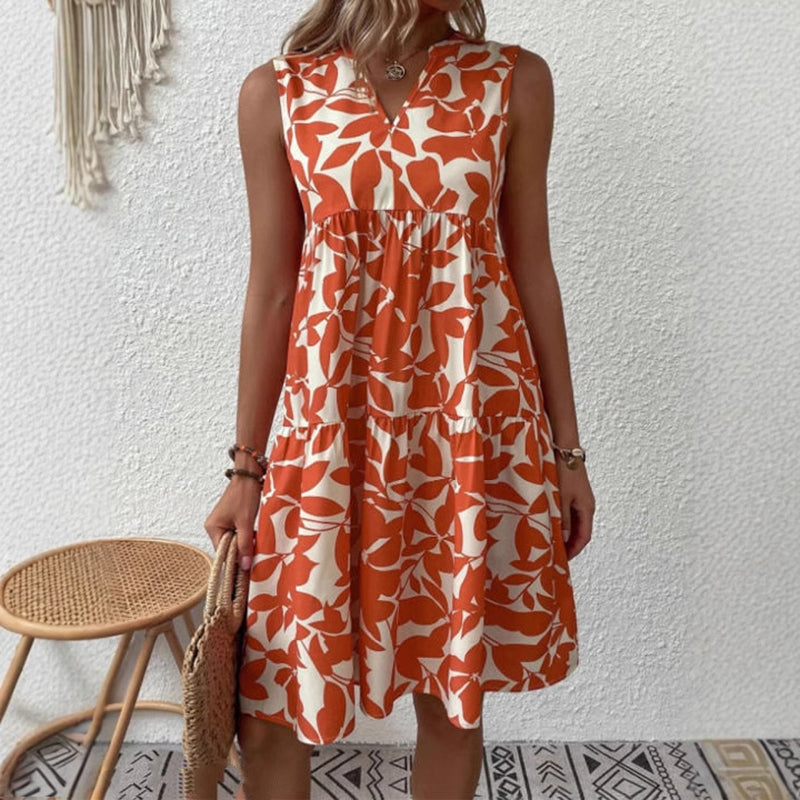 Amelie Fleur Floral V-Neck Midi Dress