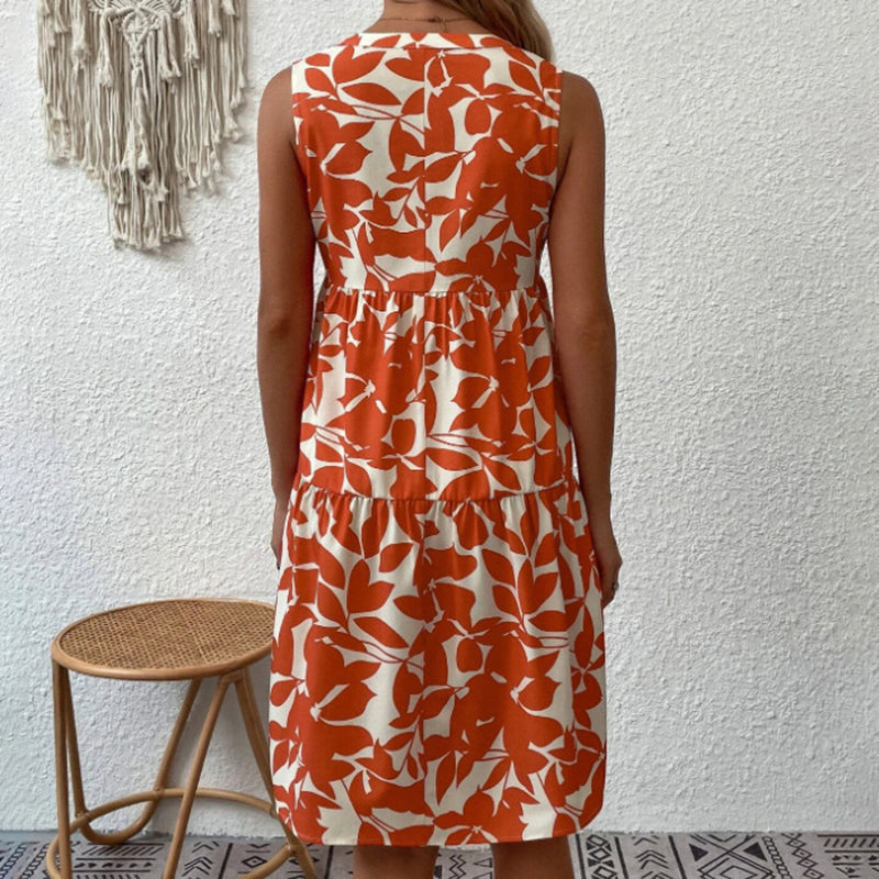 Amelie Fleur Floral V-Neck Midi Dress