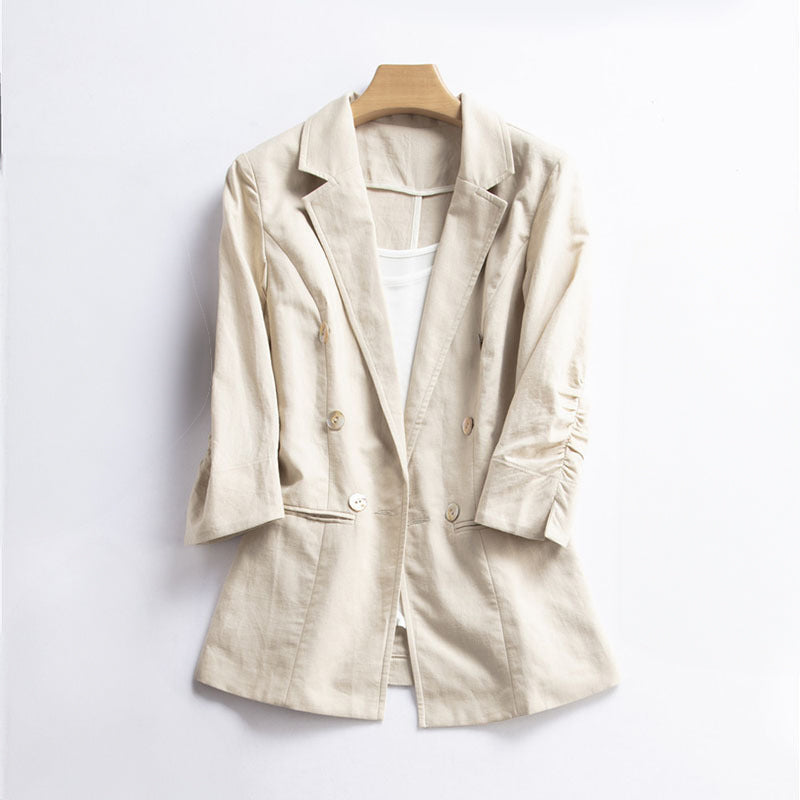 Amelie Fleur Juno Linen Blazer