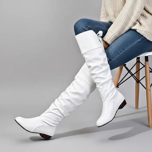 Amelie Fleur Knee-High Slouch Boots