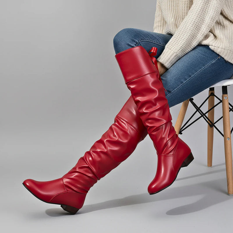 Amelie Fleur Knee-High Slouch Boots