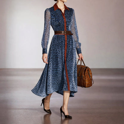 Amelie Fleur Long Sleeve Leopard Dress