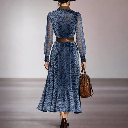 Amelie Fleur Long Sleeve Leopard Dress