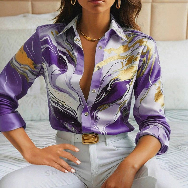 Amelie Fleur Marble Swirl Blouse