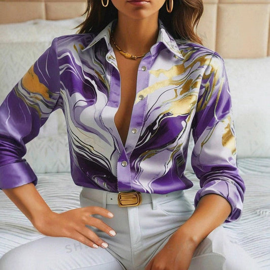 Amelie Fleur Marble Swirl Blouse