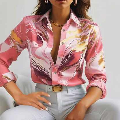 Amelie Fleur Marble Swirl Blouse