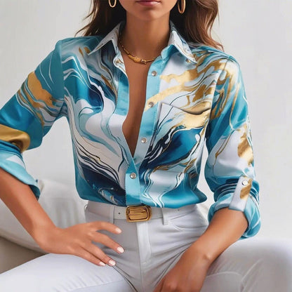 Amelie Fleur Marble Swirl Blouse