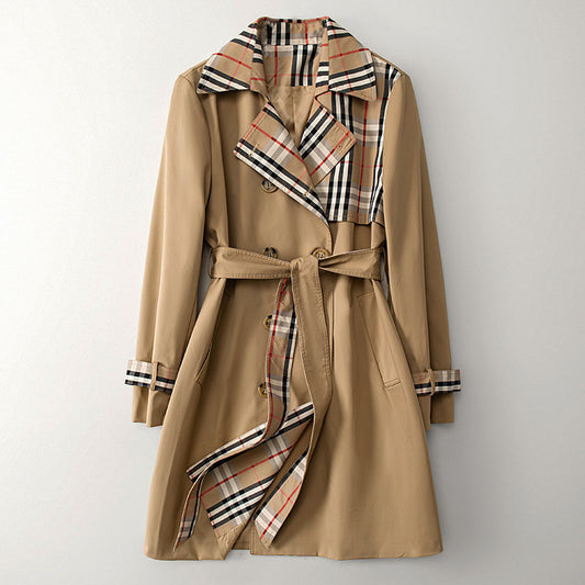 Amelie Fleur Plaid Trench Coat