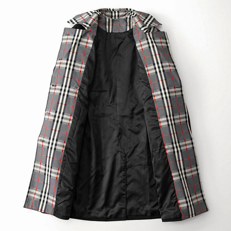 Amelie Fleur Plaid Trench Coat