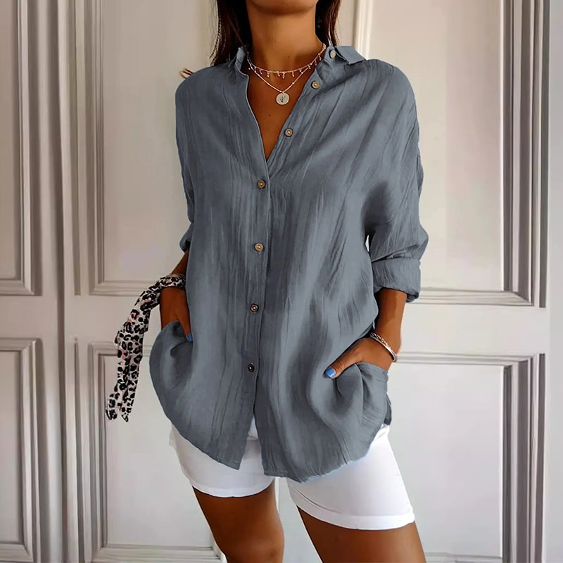 Amelie Fleur Relaxed-Fit Long Sleeve Shirt