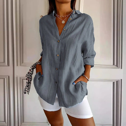 Amelie Fleur Relaxed-Fit Long Sleeve Shirt