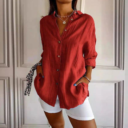 Amelie Fleur Relaxed-Fit Long Sleeve Shirt