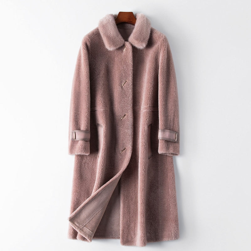 Amelie Fleur Sapphire Fur Coat