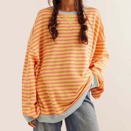 Amelie Fleur Striped Oversized Sweatshirt