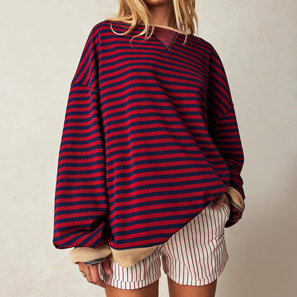 Amelie Fleur Striped Oversized Sweatshirt