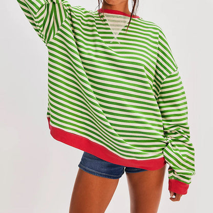 Amelie Fleur Striped Oversized Sweatshirt