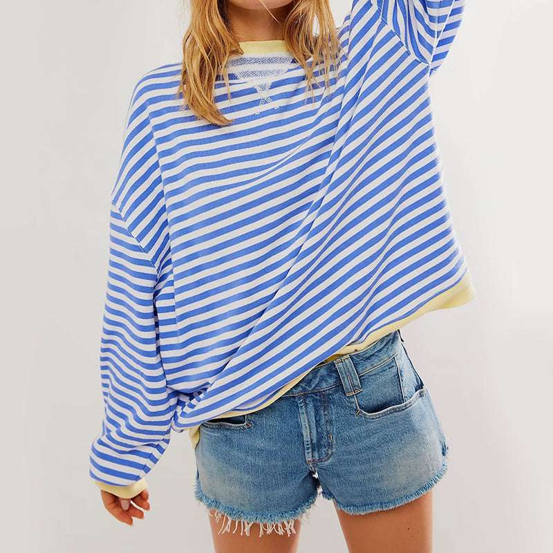 Amelie Fleur Striped Oversized Sweatshirt
