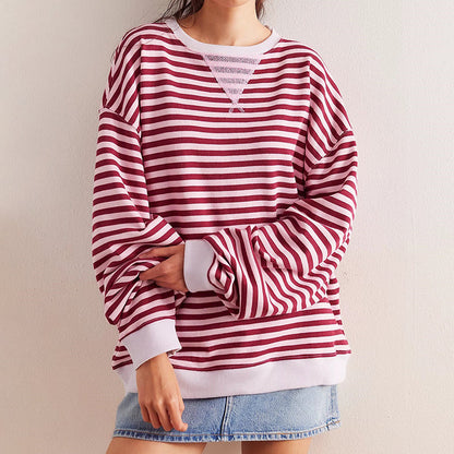Amelie Fleur Striped Oversized Sweatshirt