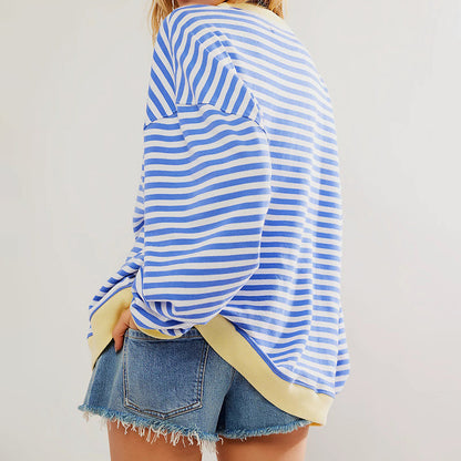 Amelie Fleur Striped Oversized Sweatshirt