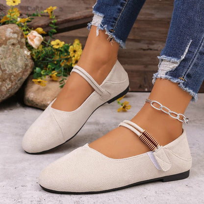 Amelie Fleur Suede Mary Jane Flats