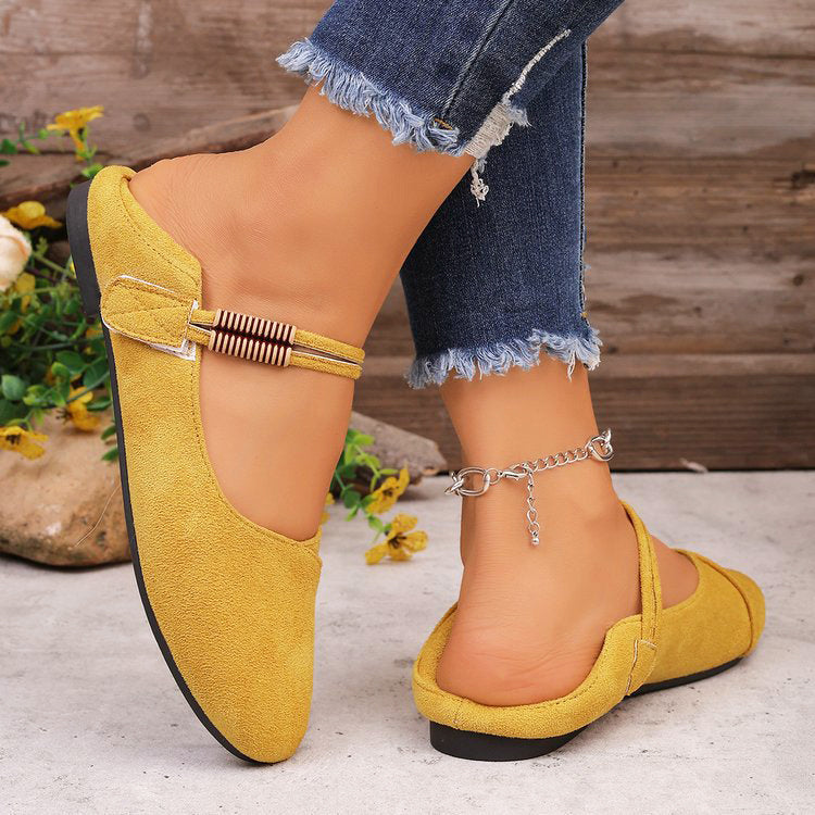 Amelie Fleur Suede Mary Jane Flats