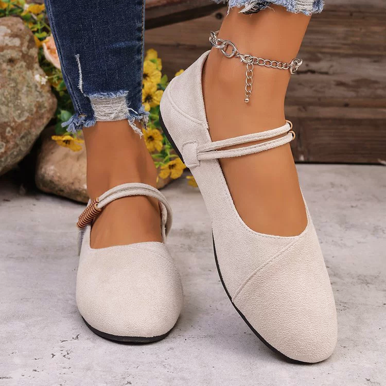 Amelie Fleur Suede Mary Jane Flats