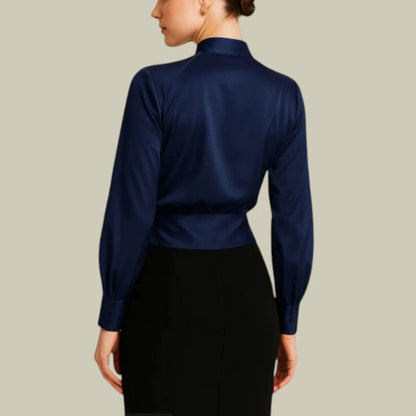 Amelie Fleur V-Neck Wrap Front Blouse