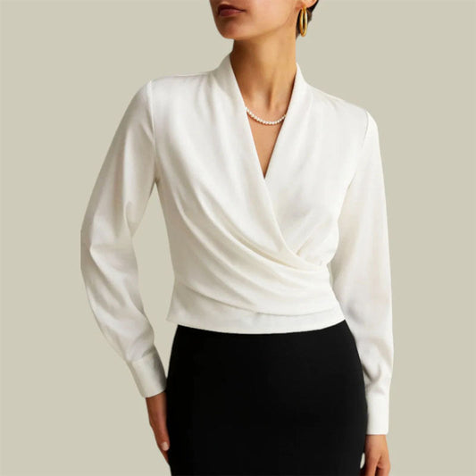 Amelie Fleur V-Neck Wrap Front Blouse