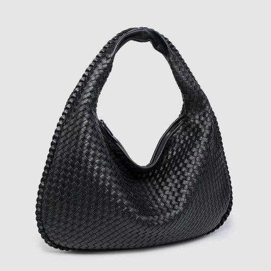 Amelie Fleur Woven Hobo Shoulder Bag