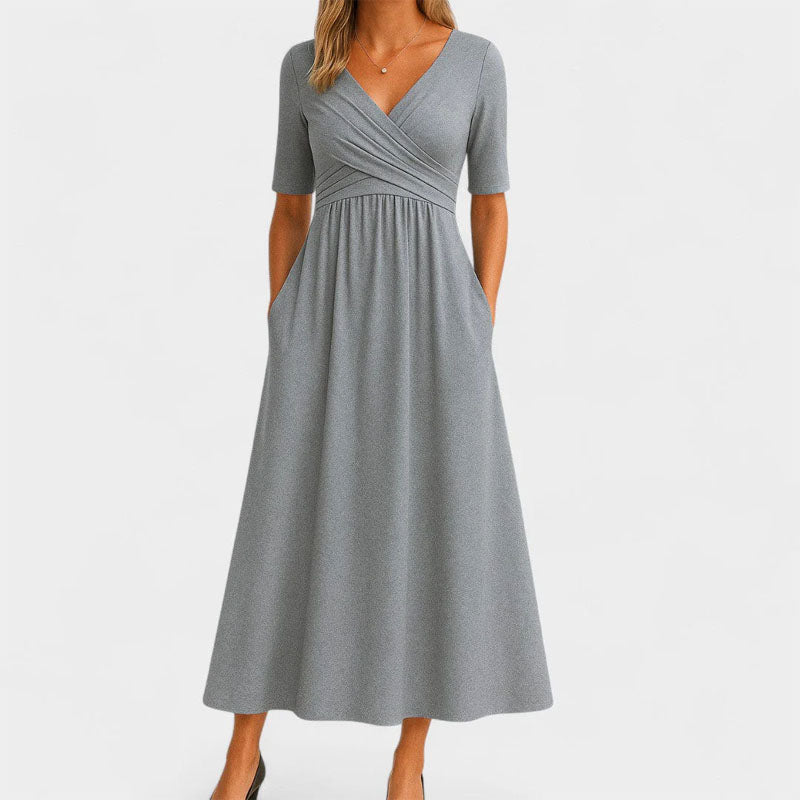 Amelie Fleur Wrap Front Maxi Dress