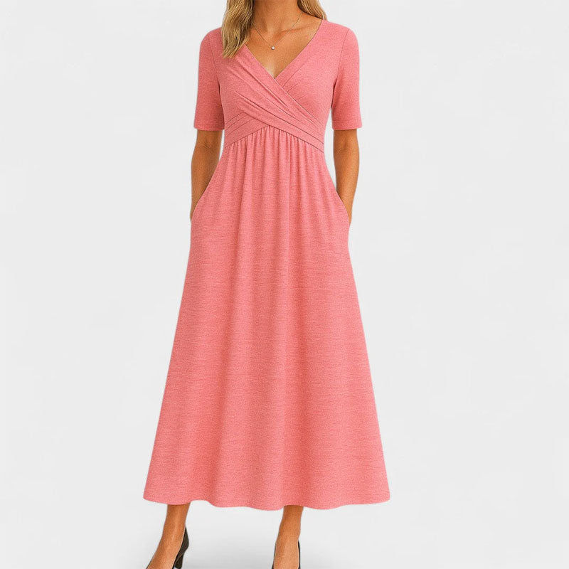 Amelie Fleur Wrap Front Maxi Dress
