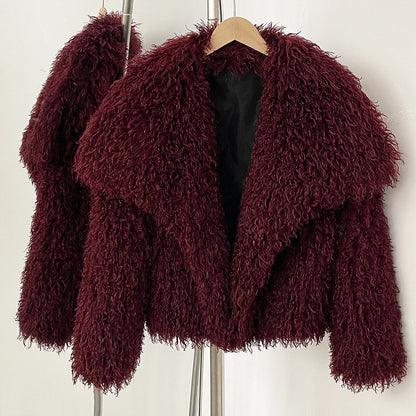 Amelie Fleur Cozy Curl Faux Fur Coat