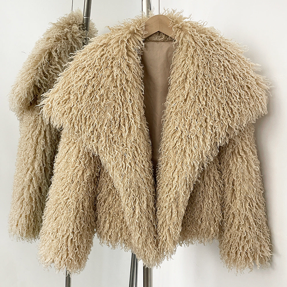 Amelie Fleur Cozy Curl Faux Fur Coat