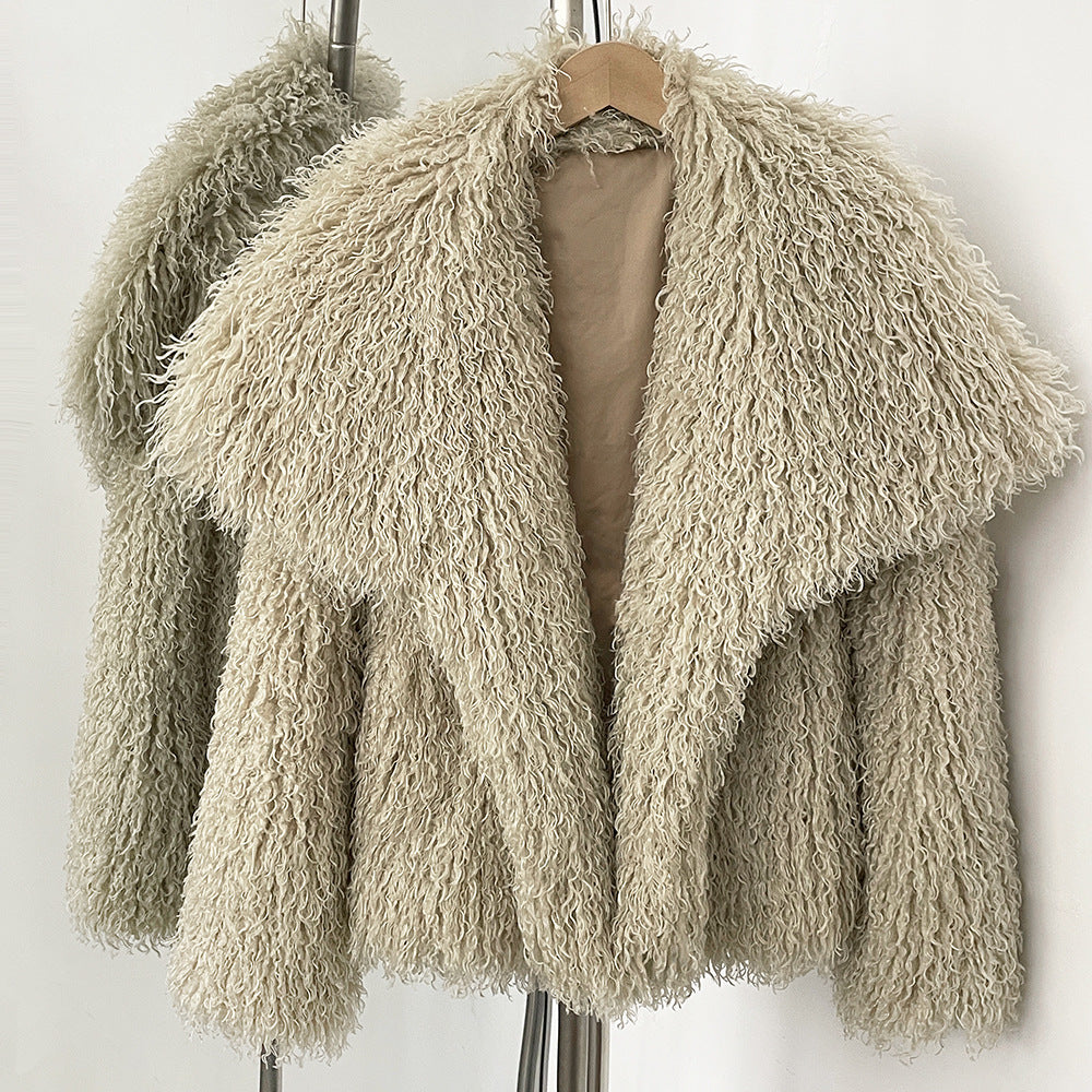 Amelie Fleur Cozy Curl Faux Fur Coat