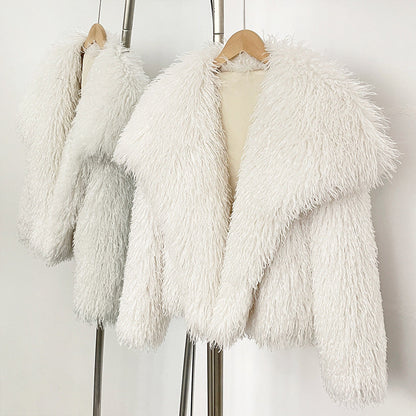 Amelie Fleur Cozy Curl Faux Fur Coat