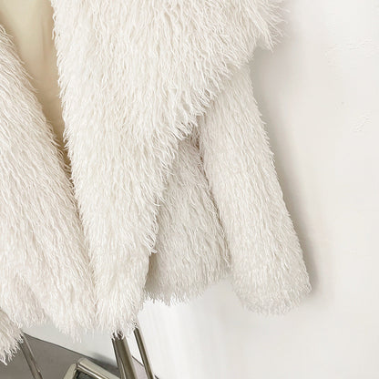 Amelie Fleur Cozy Curl Faux Fur Coat