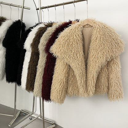 Amelie Fleur Cozy Curl Faux Fur Coat