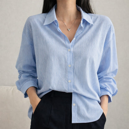 Amelie Fleur Long Sleeve Stripe Pattern Shirt